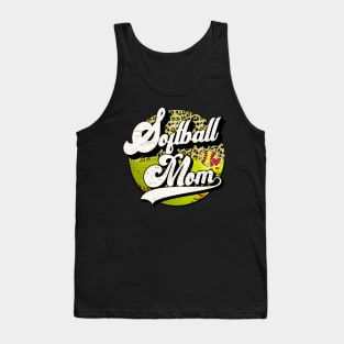 Softball Mom Vintage Leopard Softball Family Matching Tank Top